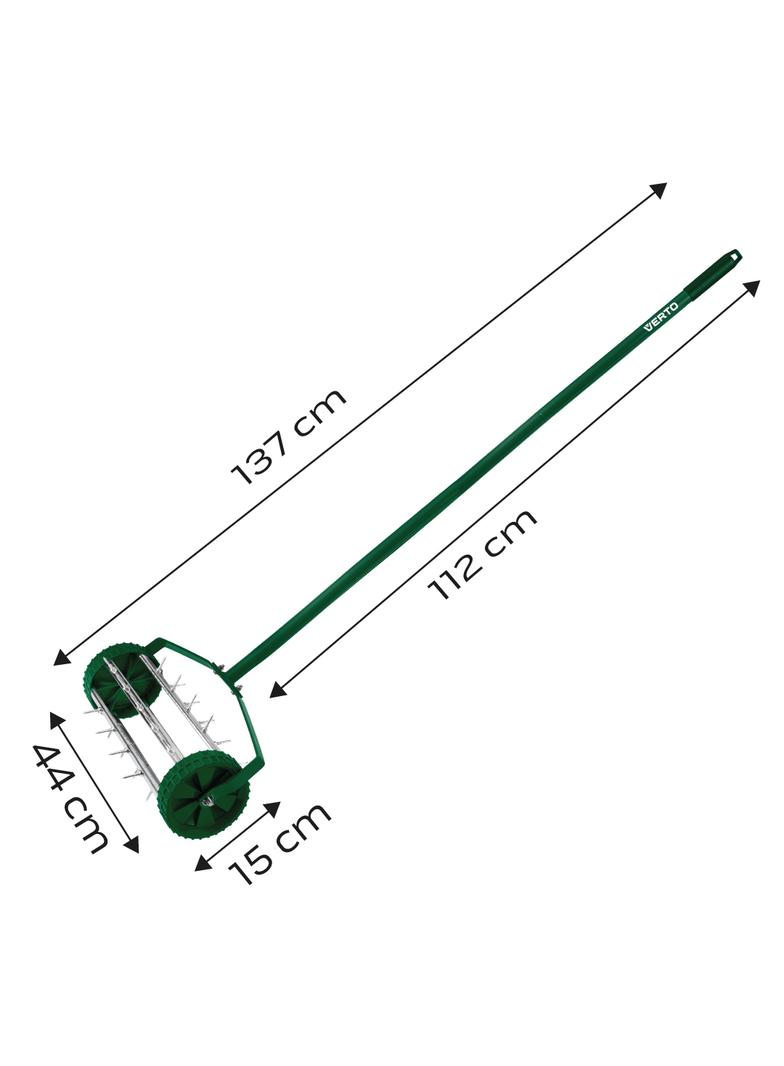 Aerator ręczny, wertykulator walcowy do trawy 27 kolcy, średnica 15cm