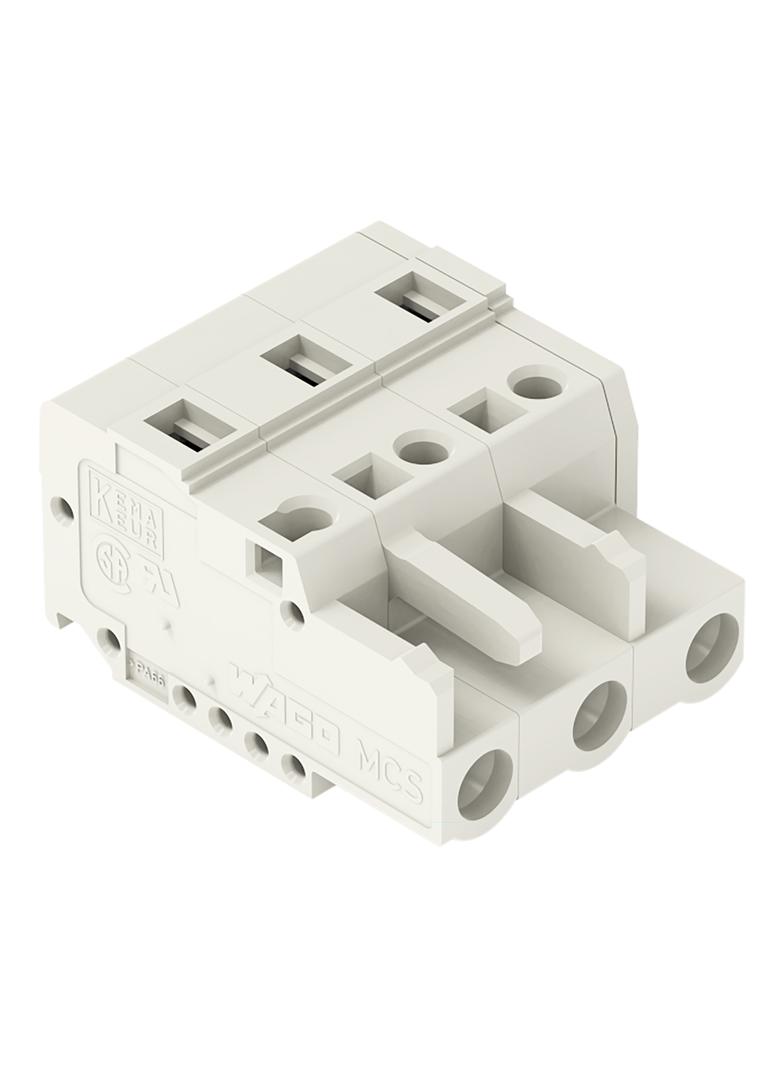 Gniazdo MCS‑MIDI Classic 3‑biegunowe jasnoszare raster 7,5mm 721‑203/026‑000 /100szt./ WAGO