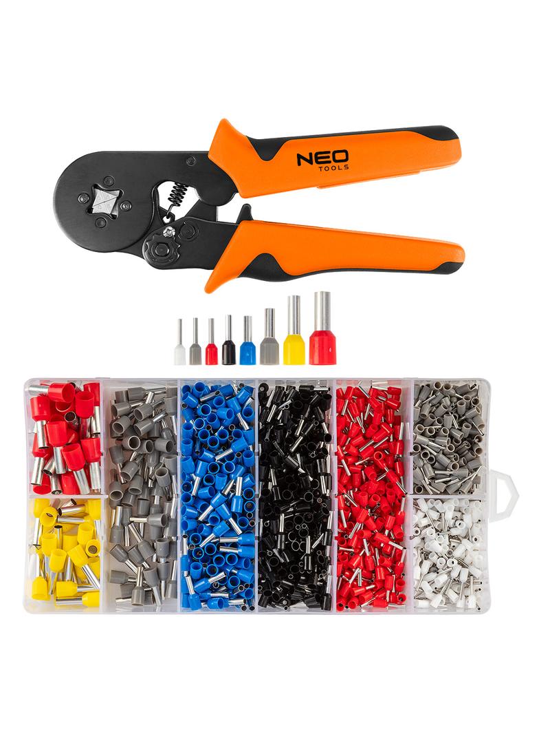 Szczypce do zaciskania końcówek 205 mm + 1200 tulejek