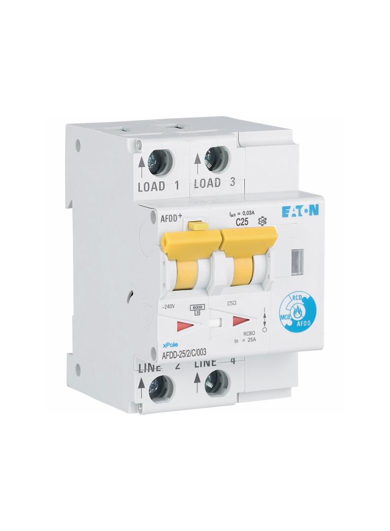 AFDD-25/2/C/003 Przeciwpożarowy detektor iskrzenia 10kA C25A 2P 30mA typ AC 187227 EATON