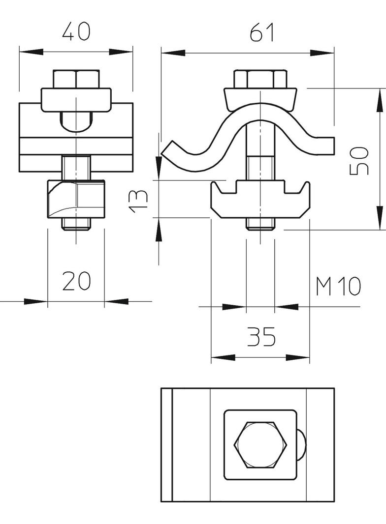KĄTOWNIK ZAC.SKS M10X50 NAK.M10