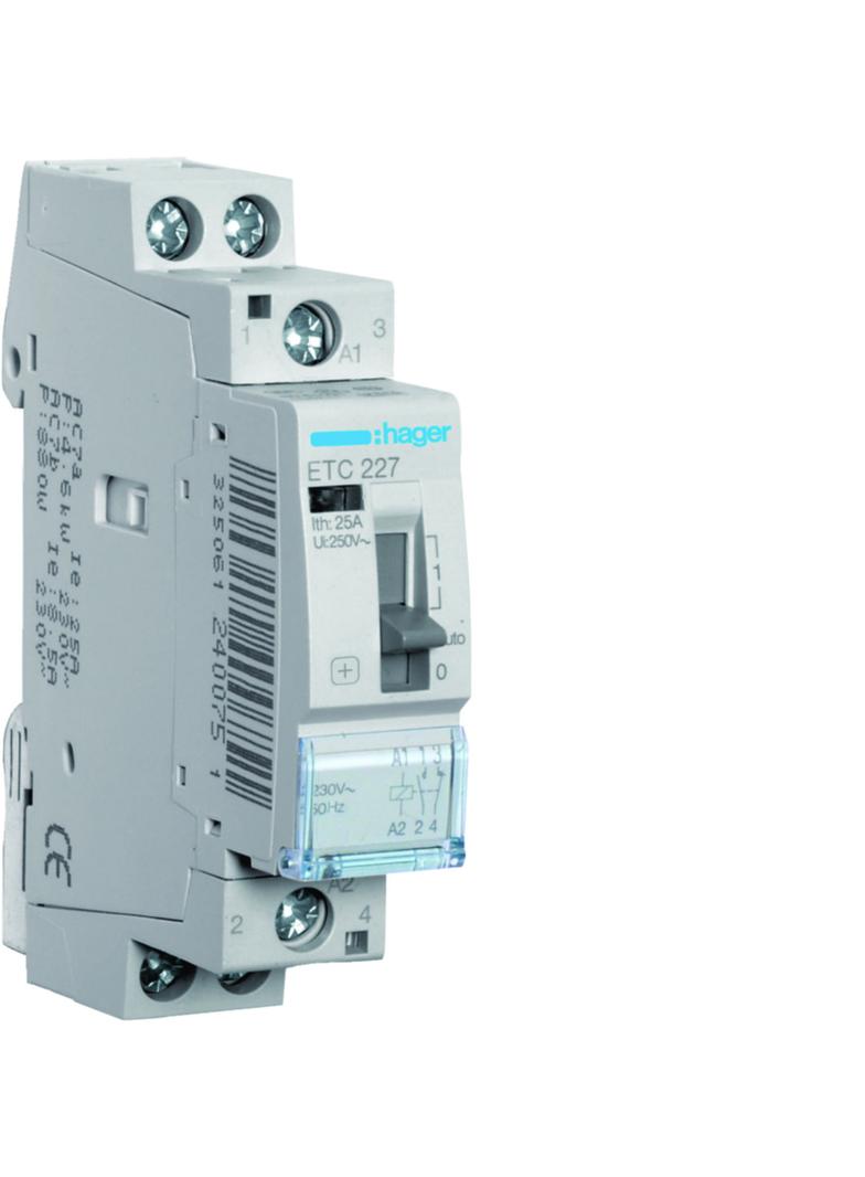 Stycznik modułowy taryfowy Dzień/Noc 230V AC 1Z+1R 25A AC-7A B ETC227 HAGER