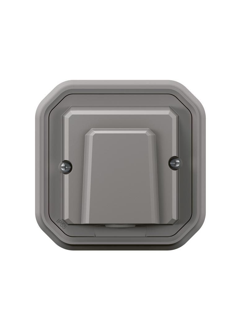 NOWE PLEXO - WYJŚCIE KABLOWE Z UCHWYTEM KOMPLET PODTYNK. 16A-230V~ SZARE