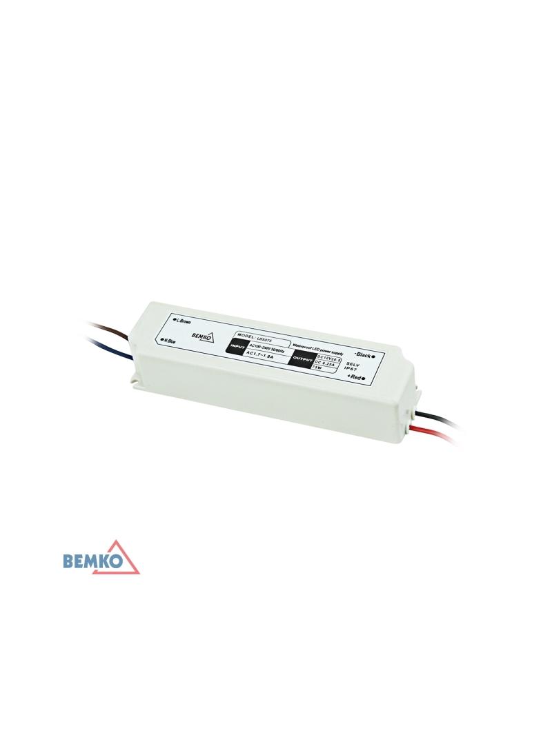ZASILACZ ELEKTRONICZNY LED HERMETYCZNY IP67 12V 75W