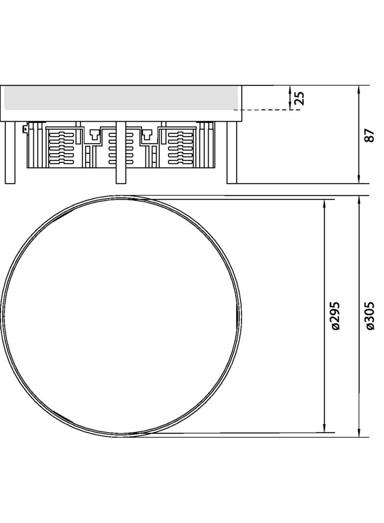 tehalit.VE-EE Pokrywa pełna IP54 5kN EKR12 fi306 25mm stal nierdzewna EKR120BL25 HAGER