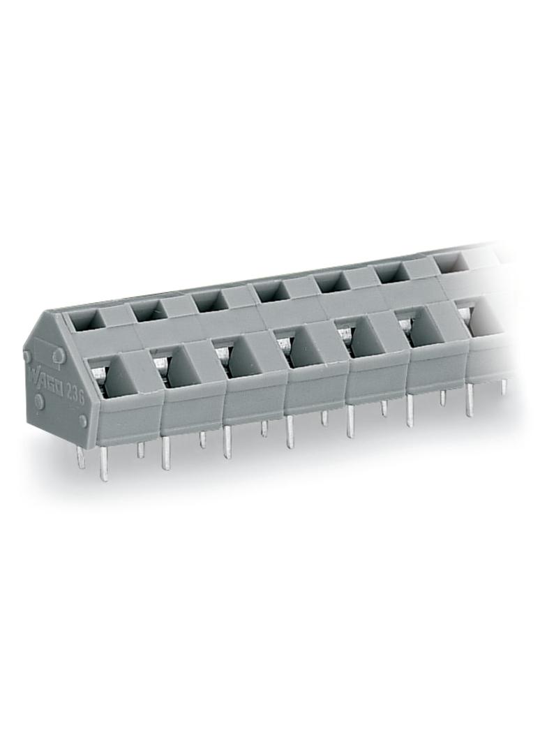 Listwa zaciskowa do płytek drukowanych 7‑biegunowa szara raster 7,5/7,62mm 236‑507 /20szt./ WAGO