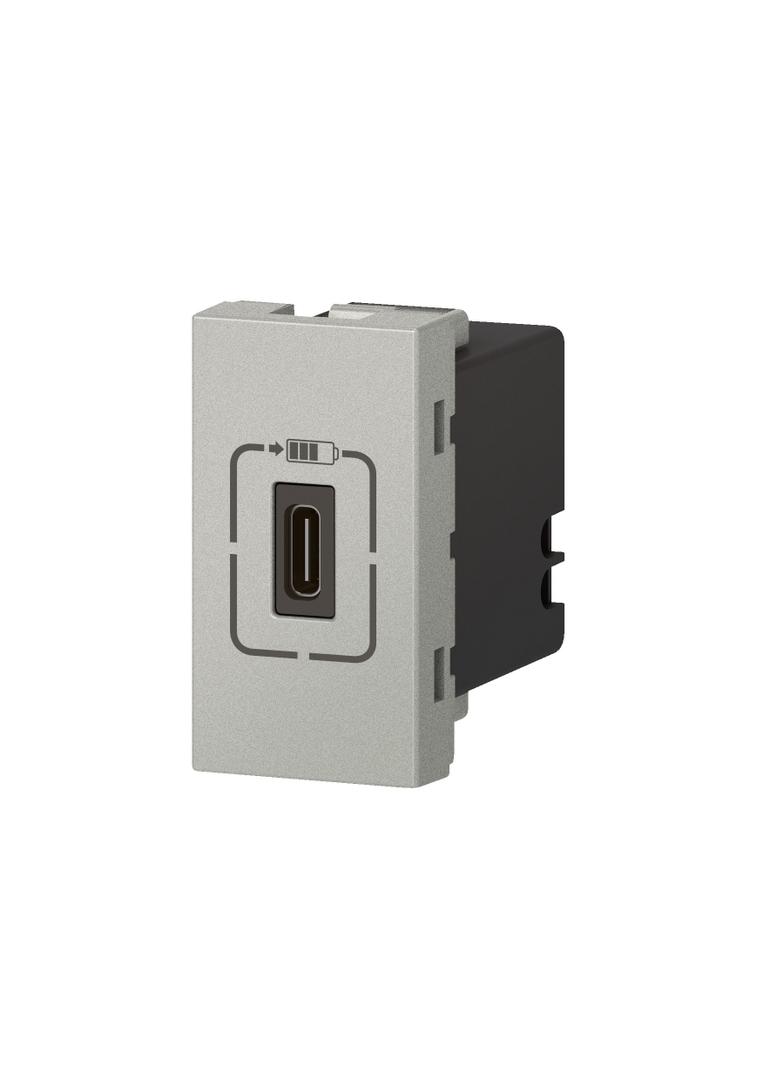 MOSAIC - Gniazdo USB typ C 1,5A - kolor aluminium, Legrand