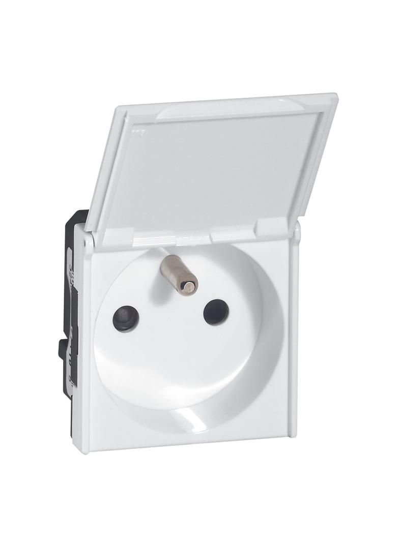Mosaic Gn 2P+Z Z Klapką Podłączenie Przez Zac Automatyczne-2 Moduły Białe 16A-250V 278149L LEGRAND