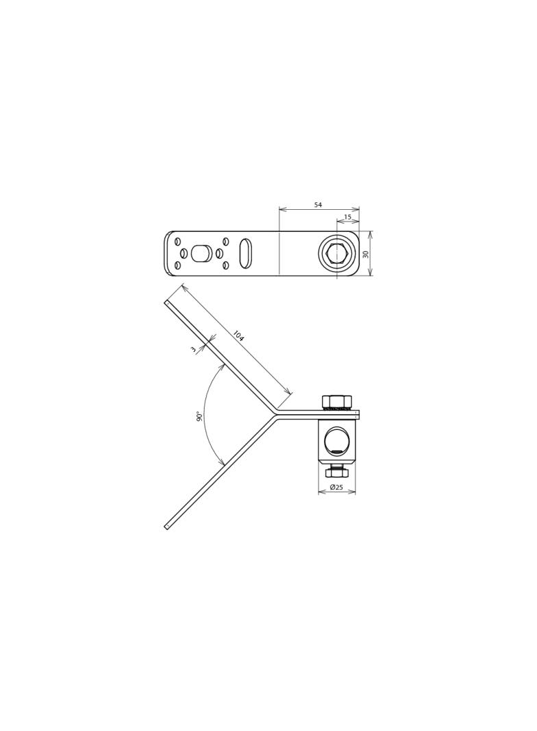 Element mocujący narożny Y, kąt 90 st., stal nierdzewna NIRO