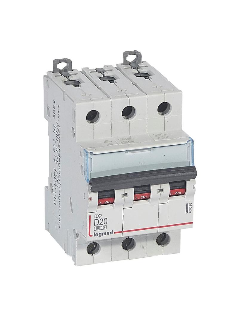 Wyłącznik Nadprądowy S 303 3P D20A 6kA DX3 408090 LEGRAND