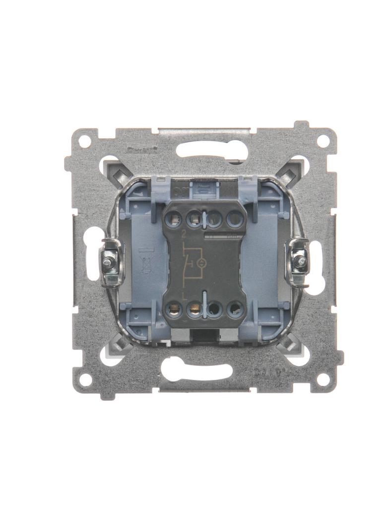 Simon 54 Przycisk „dzwonek” z podświetleniem LED 16A z. śrub. srebrny mat