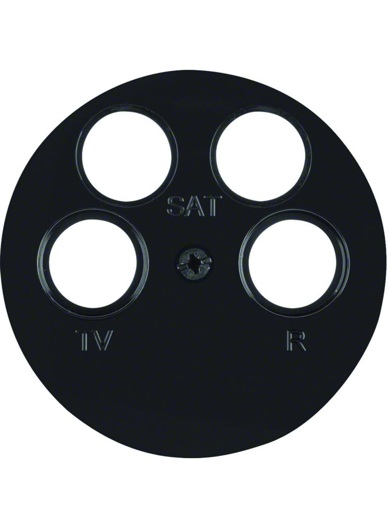 BERKER R.1/R.3 Płytka czołowa do gniazda antracytowego 4-wyj. cz 14842045 HAGER