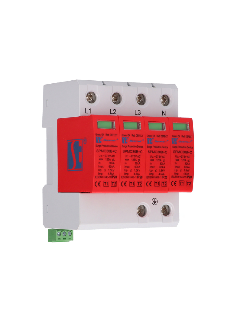 Warystorowy ogranicznik przepięć typ 1+2 (klasa B+C) czterobiegunowy SPMO30B+C\4P