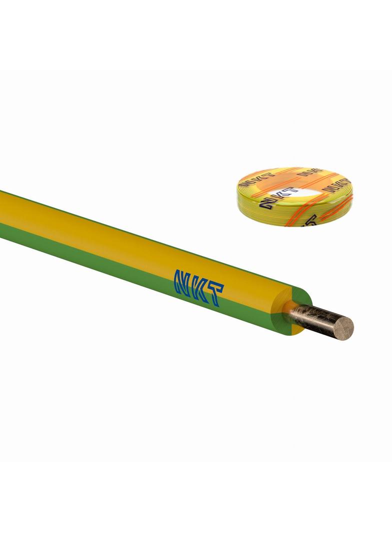 Przewód instalacyjny H07V-U (DY) 2,5mm2 żółto-zielony 450/750V /100m/ NKT