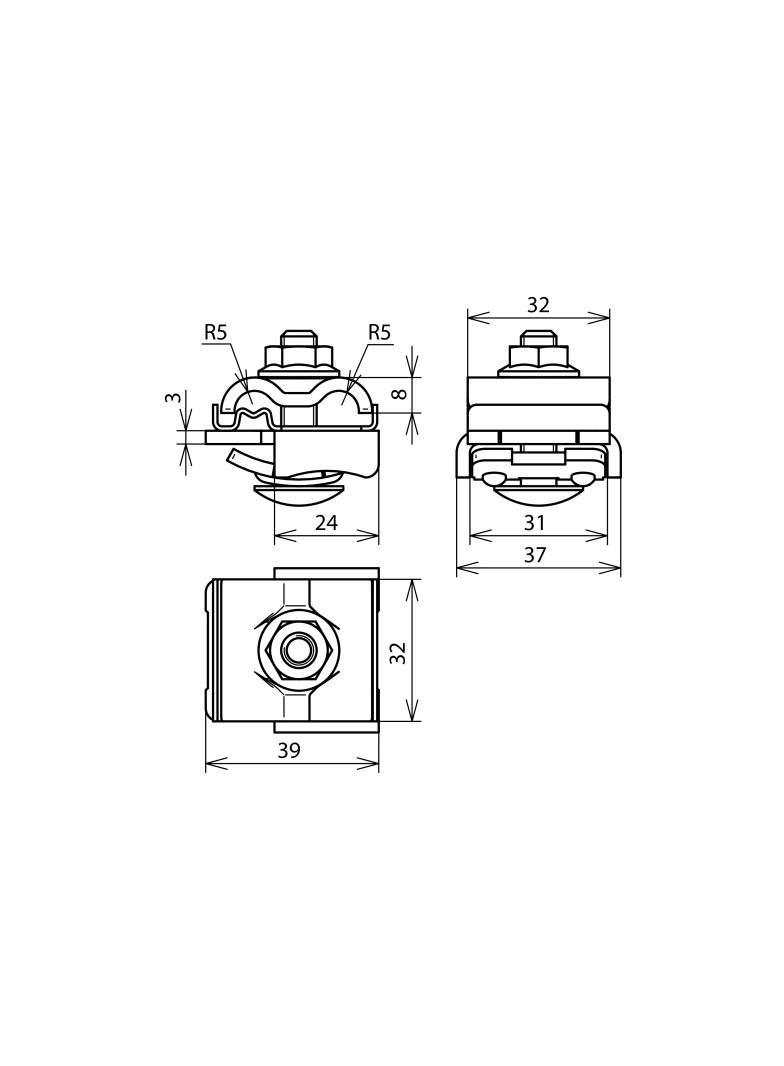 Zacisk krawędziowy UNI, Al
