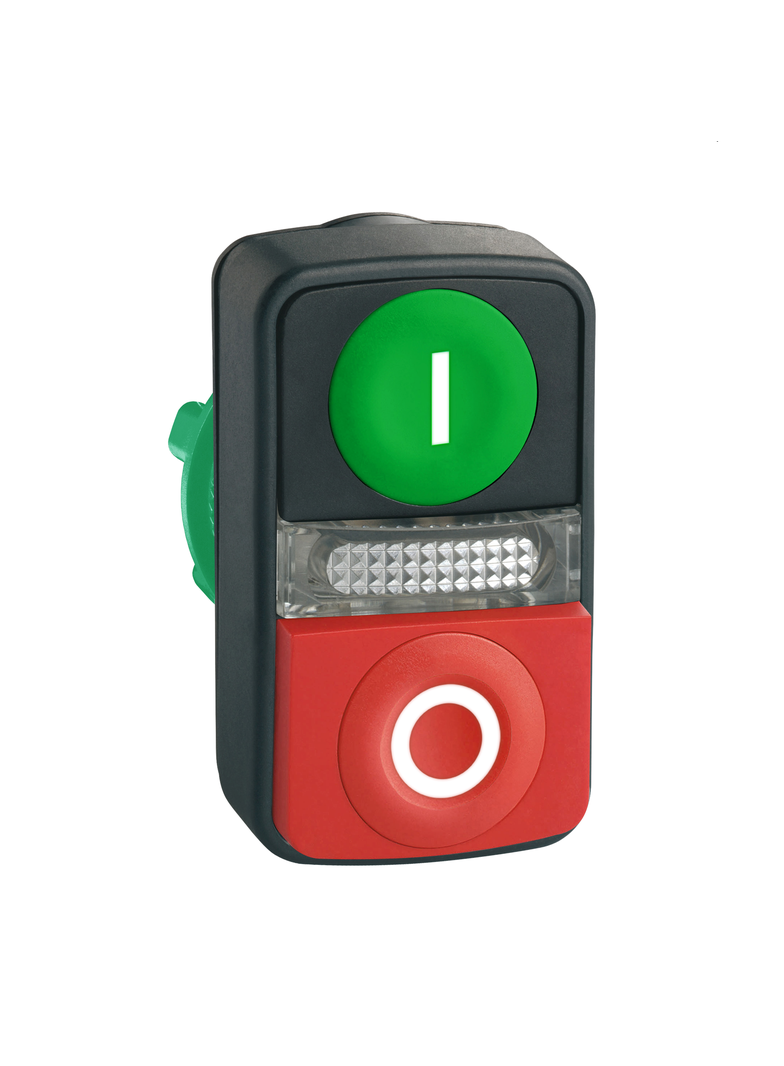 Harmony XB5 Główka przycisku podwójnego płaski/wystający, zielony/czerwony LED