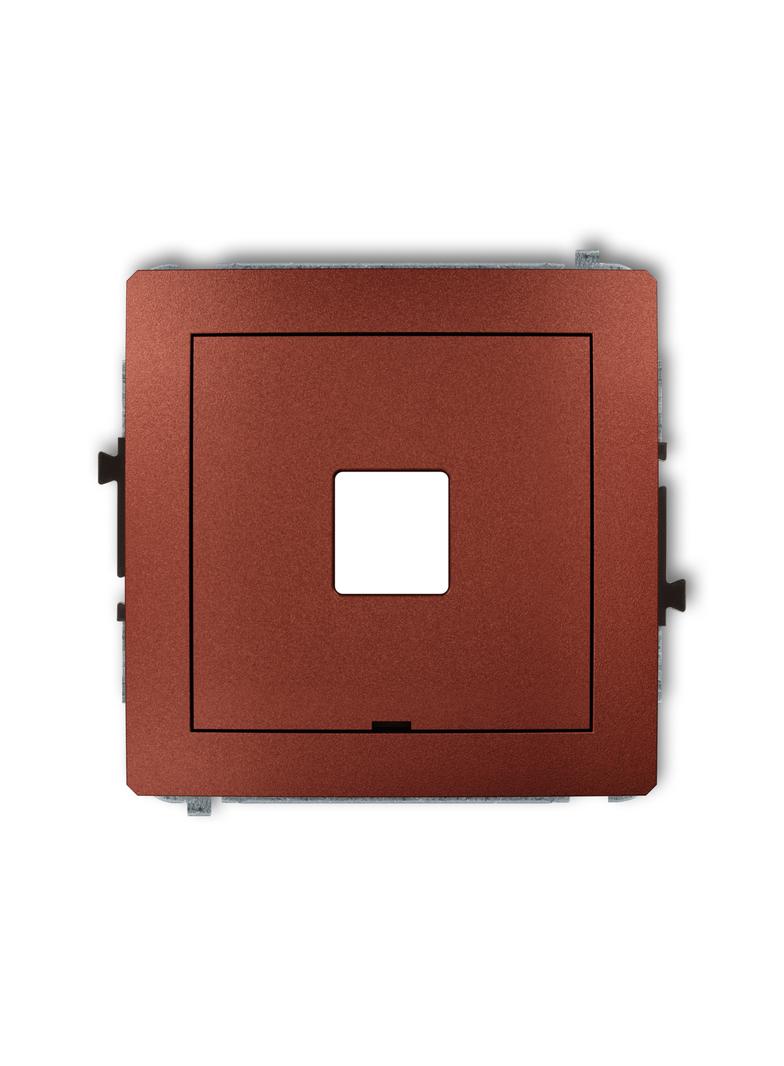 DECO Gniazdo antenowe multimedialne pojedyncze bez modułu, bez pola opisowego (standard Keystone) brązowy metalik 9DGMBO-1P KARLIK