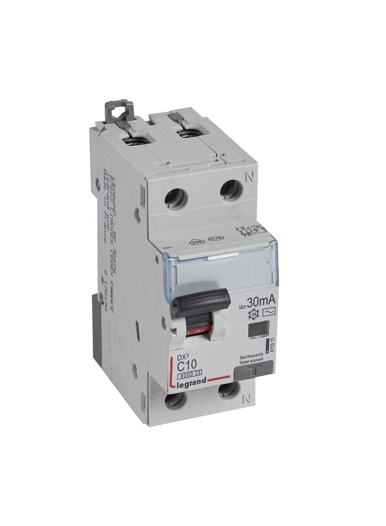 Wyłącznik Różnicowo-Nadprądowy 2P 10A C 0,03A Typ AC P312 DX3 411011 LEGRAND
