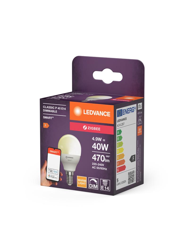 Lampa LED SMART+ ZB CL P Frosted DIM 40 yes 4,9W/ E14