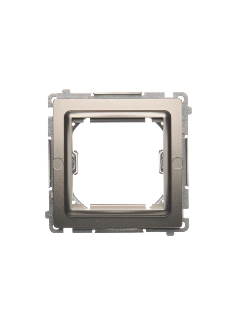 Simon Basic Adapter (przejściówka) na osprzęt standardu 45 × 45 mm. Montaż do puszki na łapki i wkręty satynowy BMA45M/29 KONTAKT