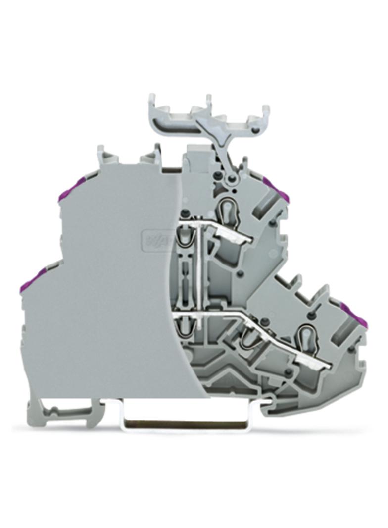 Złączka dwupiętrowa 4-przewodowa złączka przelotowa szara /50szt./ 2002-2238/099-000 WAGO