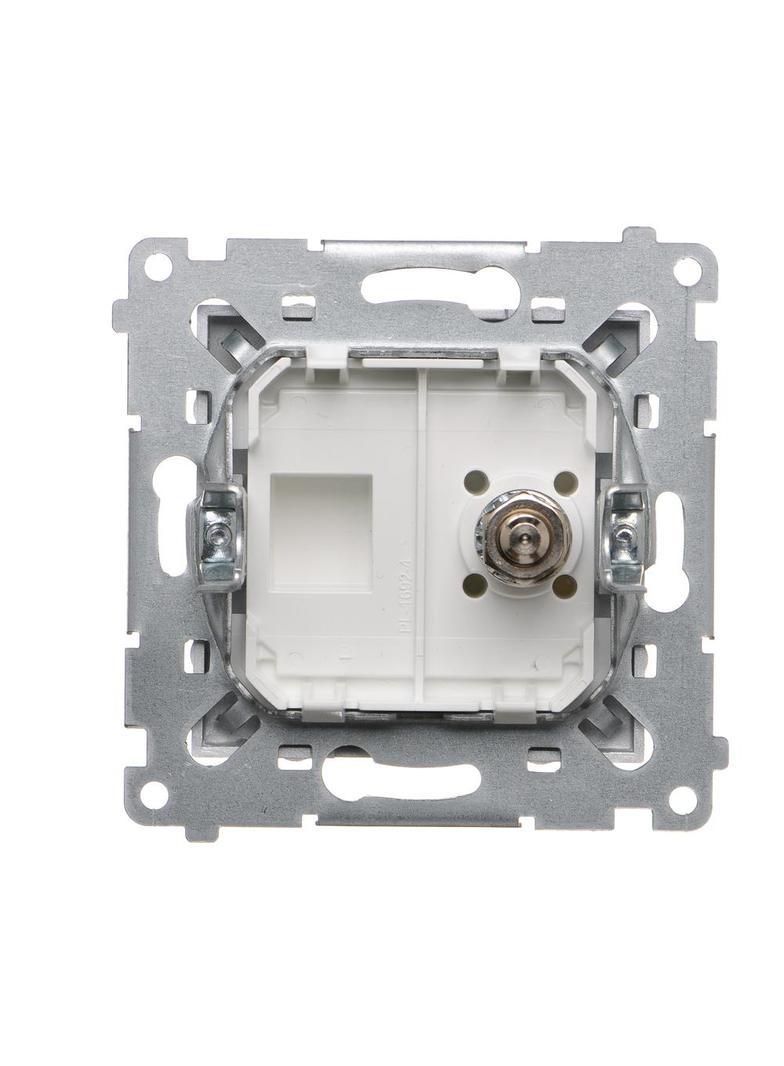 Simon 54 Gniazdo ekwipotencjalne pojedyncze srebrny mat