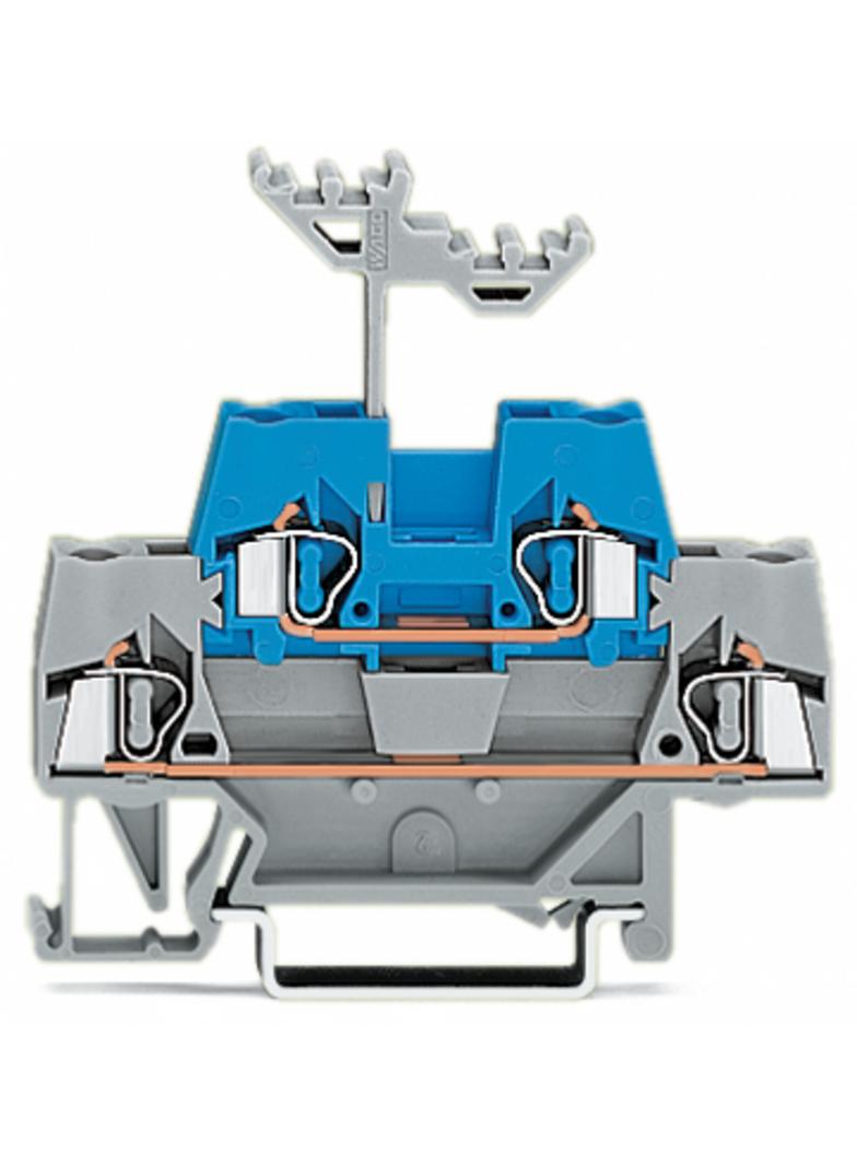 złączka dwupiętrowa L/L 2,5 mm2 szara/niebieska