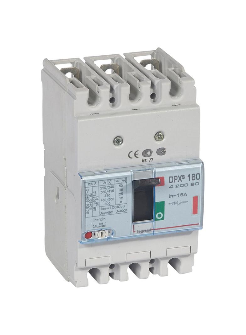 Wyłącznik DPX3 160 3P 16A 36kA 420080 LEGRAND