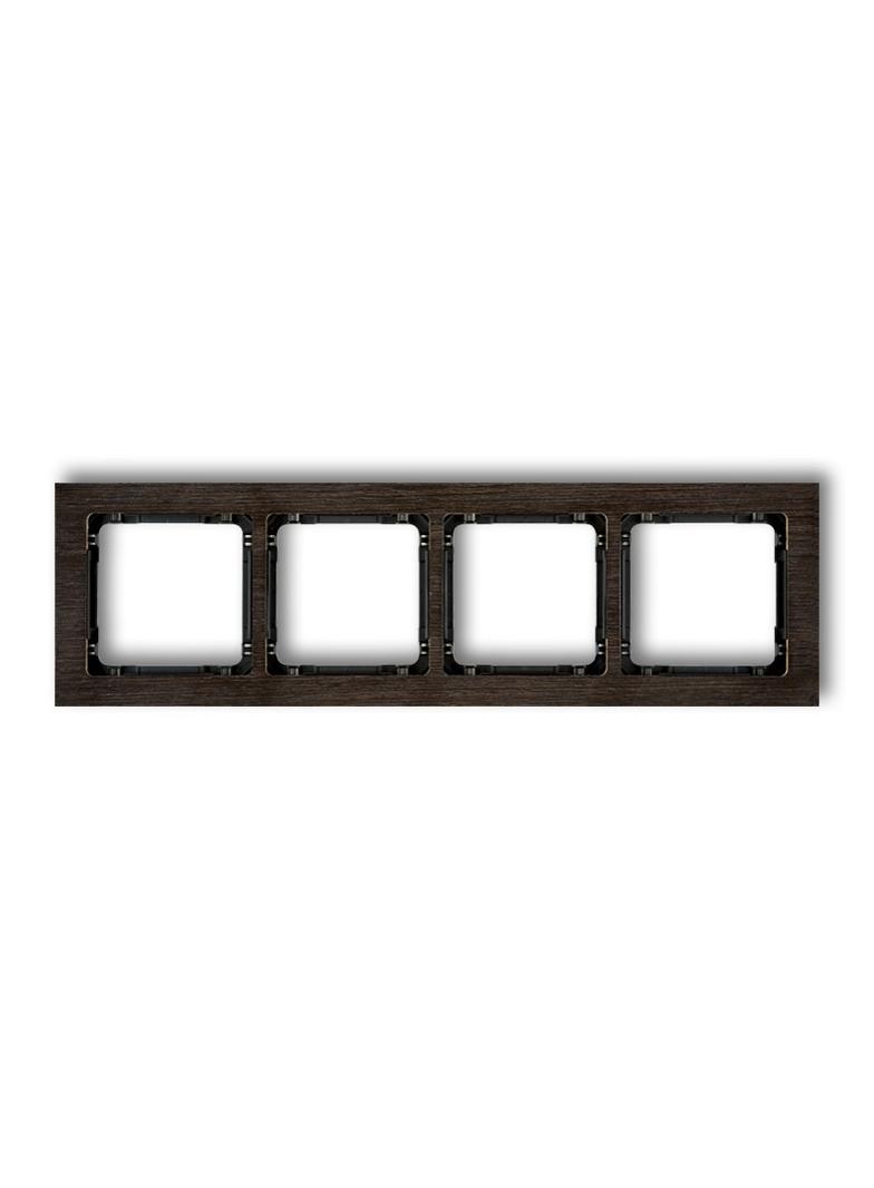 DECO Ramka uniwersalna poczwórna - efekt drewna (ramka wenge; spód czarny)