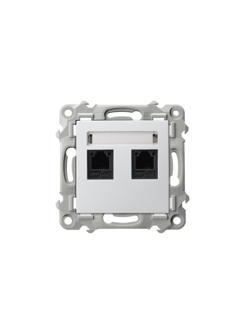 SZAFIR Gniazdo telefoniczne podwójne niezależne - kolor biały