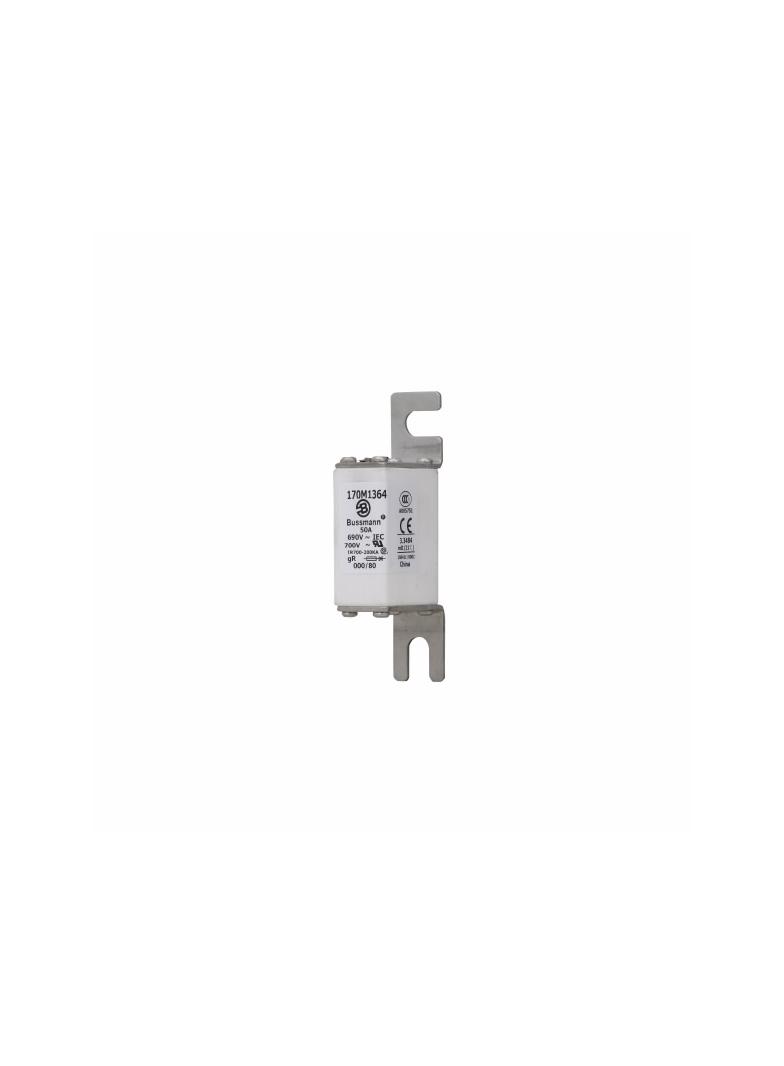 50A 690V IEC gR 000/80 SQ.BODY IND. FUSE Wkładka szybka 50A AC 690V DIN 000 21x40x100 mm, 170M1364 E
