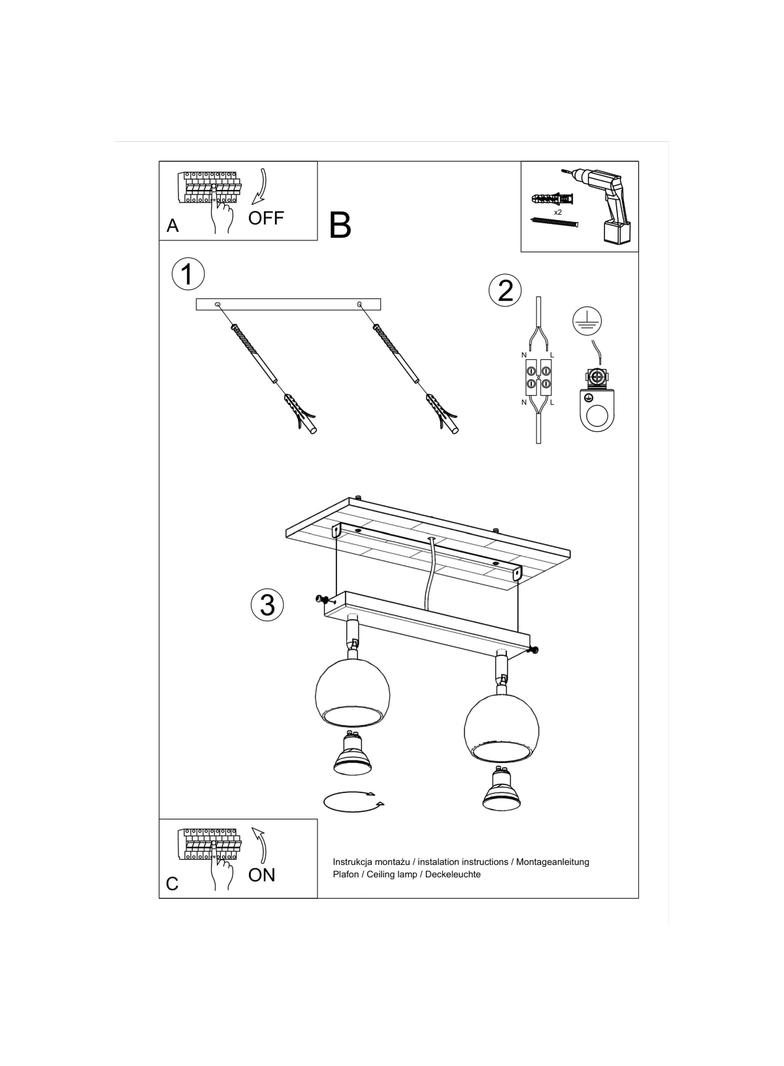 Sollux Plafon OCULARE 2 czarny SL.0444