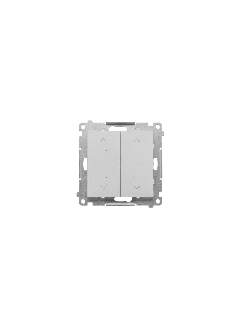 Simon 55 Łącznik/Przycisk roletowy zwierny podwójny elektroniczny Aluminium mat TEZ2.01/143 KONTAKT