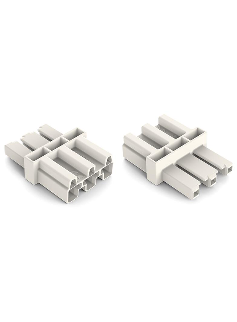 WINSTA element sprzęgający 3-torowy 1 x wtyk / 1 x gniazdo biały