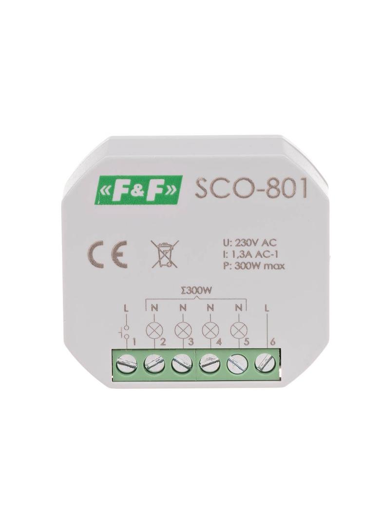 Ściemniacz oświetlenia bez pamięci montaż podtynkowy zasilanie 230V AC 300W SCO-801 F&F