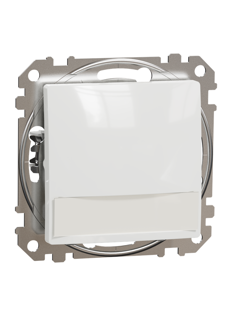 Sedna Design & Elements, przycisk z etykietą i podświetleniem, biały