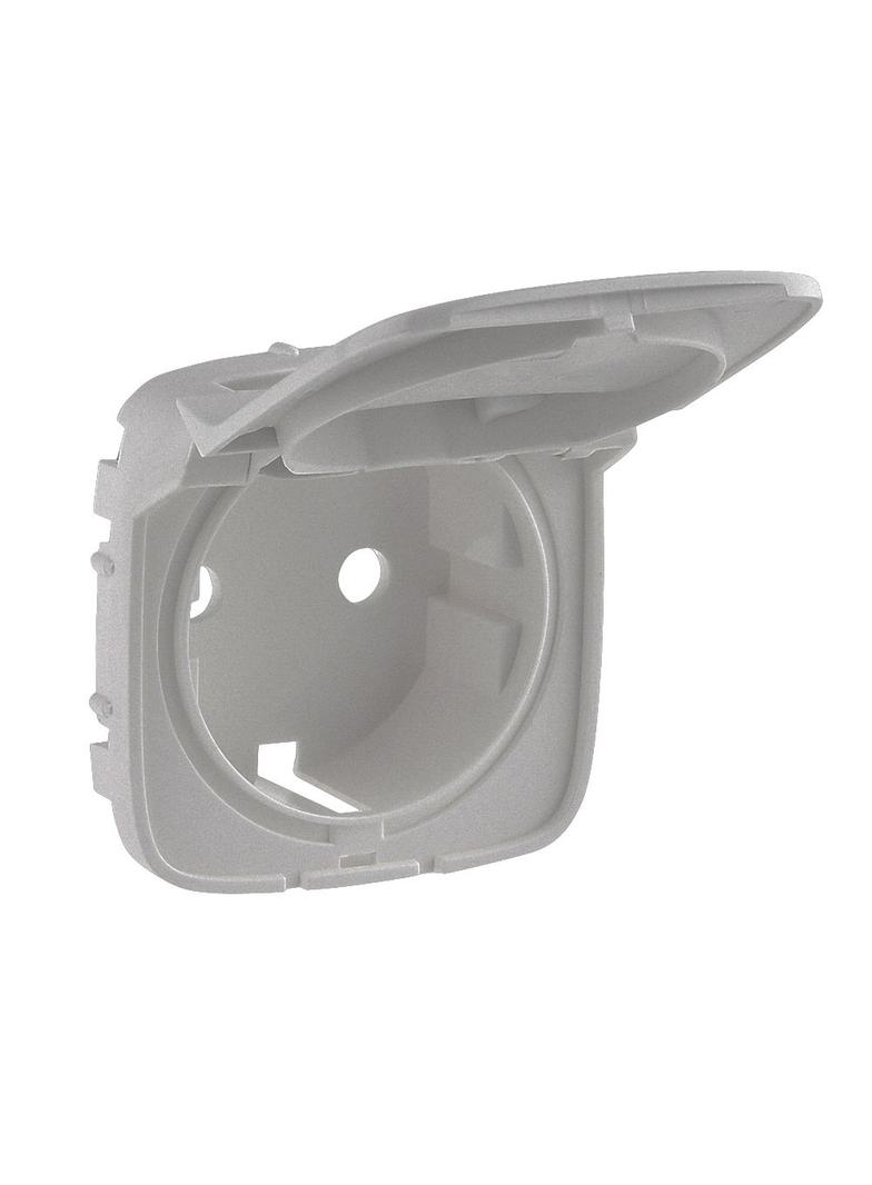 VALENA ALLURE - PLAKIETKA ALUMINUM GNIAZDA SCHUKO 2P+Z Z KLAPKĄ, Legrand