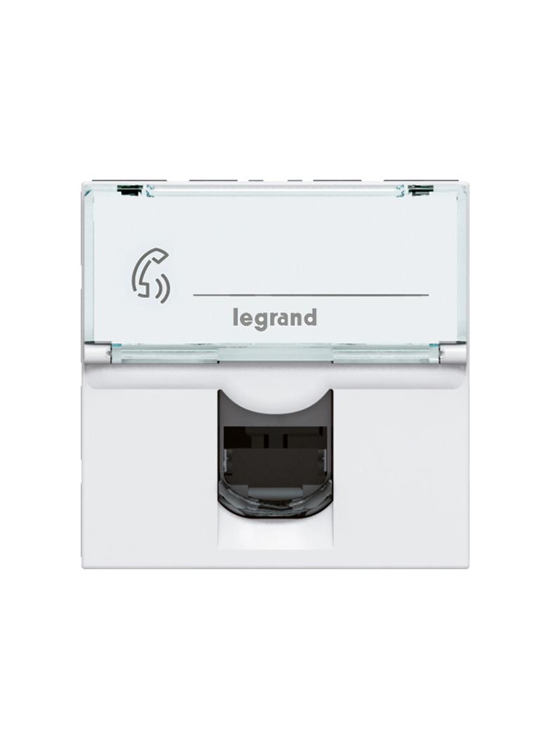 Mosaic Gniazdo Telefoniczne Rj11 2 Moduły Białe 4 Styki 078731 LEGRAND