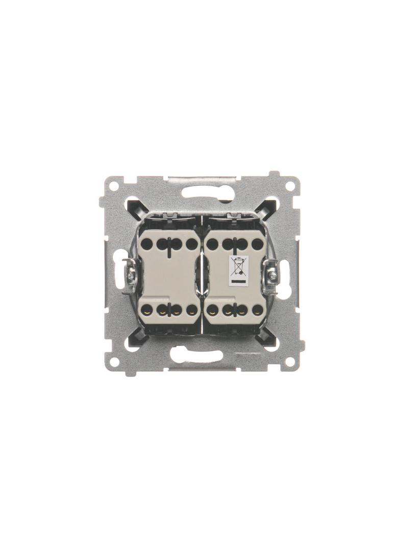 Simon 54 Łącznik krzyżowy podwójny bez piktogramu 10A 250V szybkozłączka antracyt DW7/2.01/X/48 KONTAKT