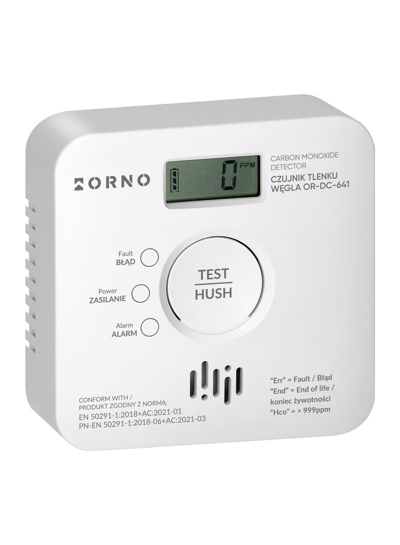 Bateryjny czujnik tlenku węgla (czadu) 2xAA, żywotność sensora 10lat, Tuya Smart Wi-Fi OR-DC-641 ORNO