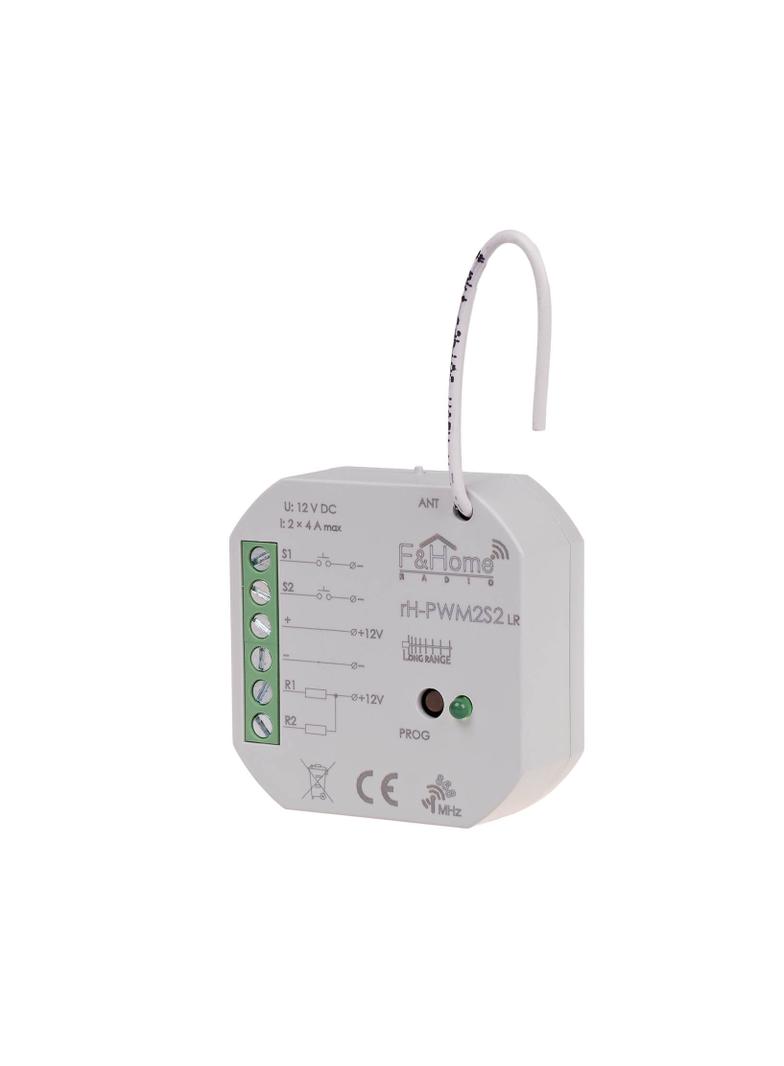 Sterownik PWM dwukanałowy niskiego napięcia z dwukanałowym nadajnikiem - Long Range rH-PWM2S2-LR F&F
