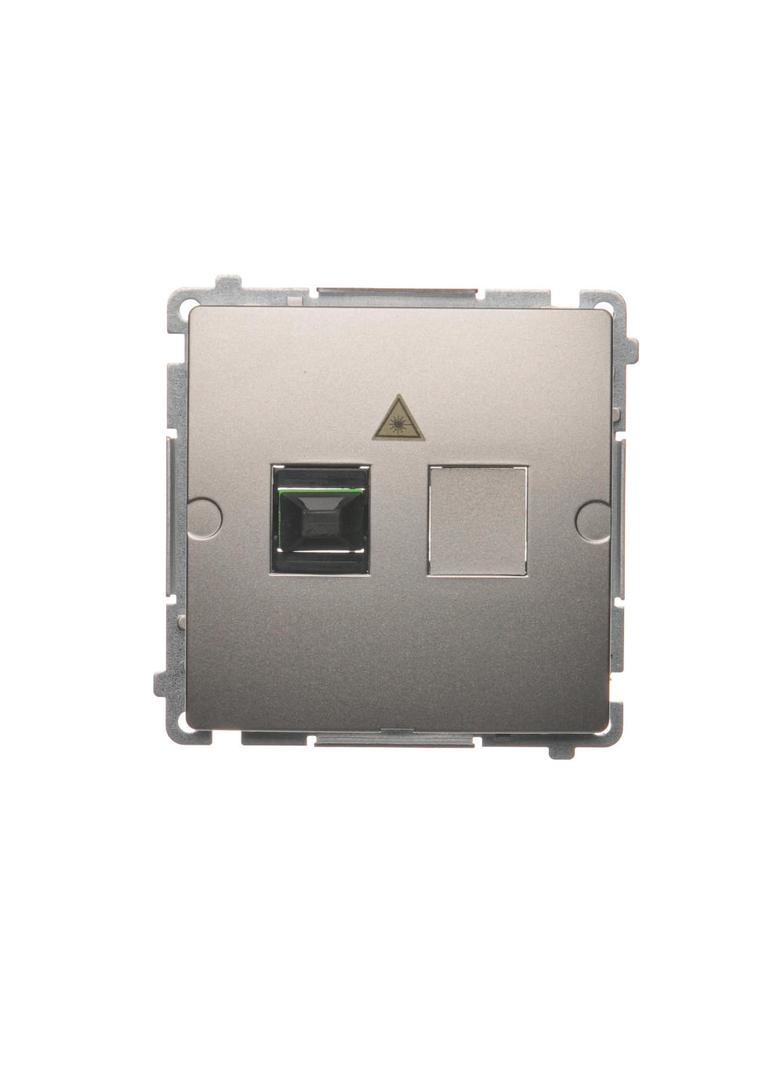 Simon Basic Gniazdo światłowodowe / optyczne pojedyncze SC/APC satynowy