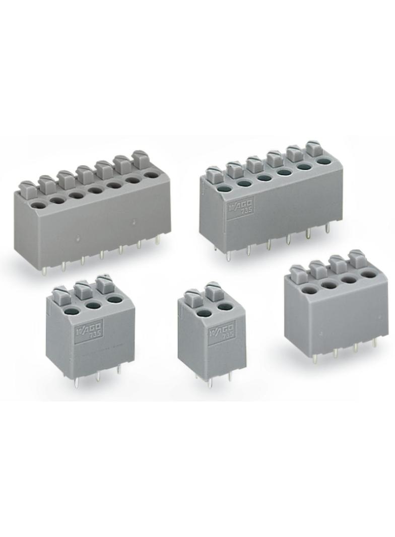 blok zaciskowy do płytek drukowanych 2-bieg. szary raster 5 mm