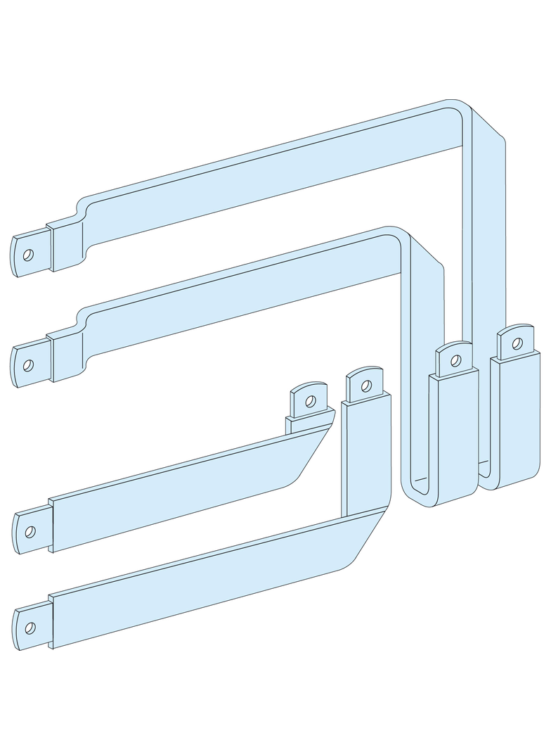 Rozdzielnice PrismaSet, połączenia do bloku zasilającego z pionowo montowanym wyłącznikiem NSX250