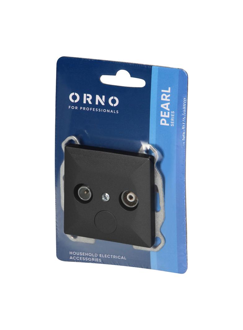 Gniazdo abonenckie ''RTV'' Pearl, 1,5dbt, GAP-P/K, czarny OR-OE-7712/RTV/K/B ORNO