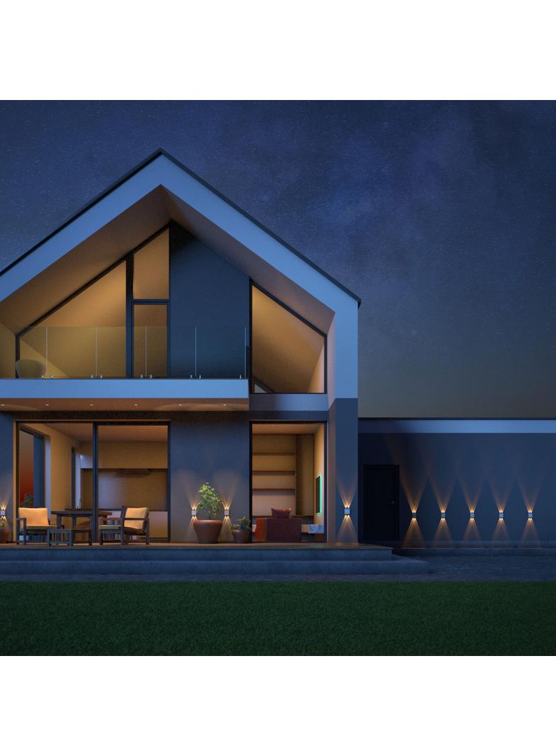 LUNARIX 2 KINKIET 4W CCT 230V IP54 RA90 110X110X40 MM CZARNY, ŚWIECI GÓRA/DÓŁ