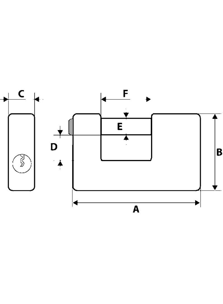 Kłódka trzpieniowa 50 mm, 3 klucze