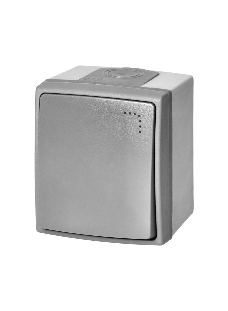 Przycisk dzwonek z podświetleniem AQUATIC PRO IP55, 10A, 230V AC, Szaro-Grafitowy