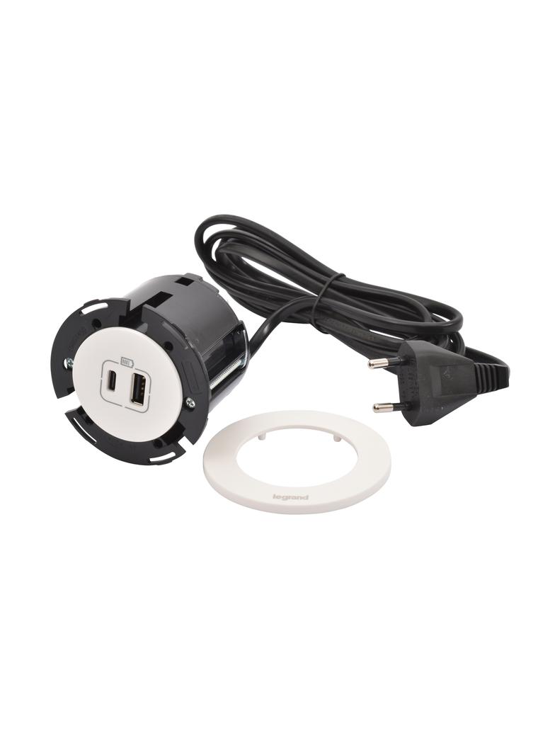 INCARA: DISQ 60 - USB A+C - 2,0 M-BIAŁY, Legrand