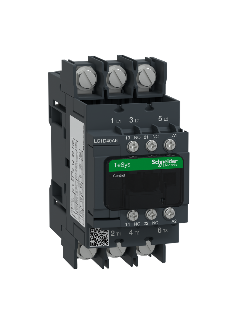 Stycznik mocy I= 40A AC-3, styki pom. 1NC+1NO, nap. cewki 220 V AC LC1D40A6M7 SCHNEIDER